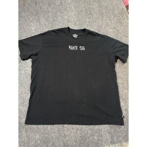 Nike SB Shirt Mens XL Black Loose Fit Embroidered Logo Skateboarding Tee